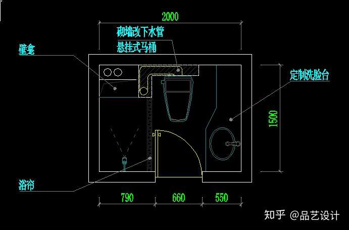 3平米卫生间加淋浴房,马桶下水不可改如何设计最合理?