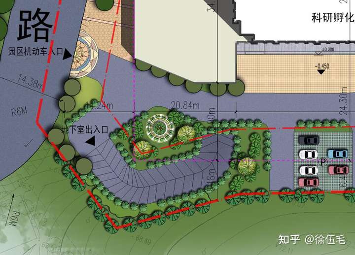 城乡规划快题的平面图中,如何表达地下停车场?