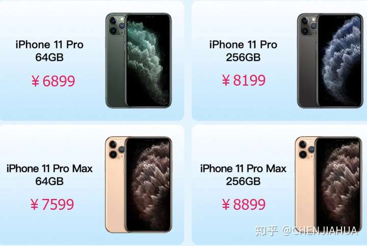 来,我们先来看一下jd苹果自营店11 pro 和    pro max 的64 和 256