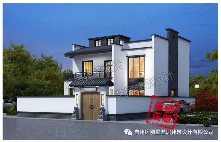 67喜欢现代风格又喜欢中式元素的业主可以选择这款别墅外观了,这款