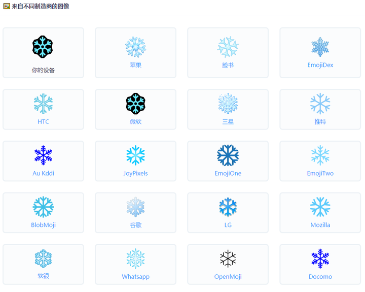 这2个emoji表情是:雪花,雪人.