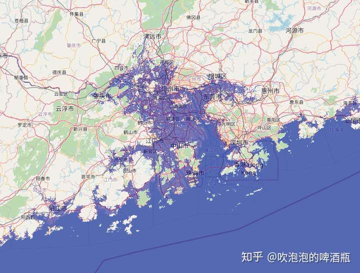 海平面上升20米的珠三角