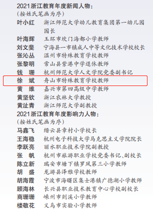 点赞市特殊教育学校教师徐斌获评2021浙江教育年度新闻人物