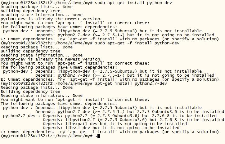 ubuntu14.04安装python-dev发生一堆依赖问题?