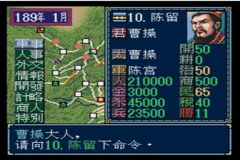 md版的《三国志3》(中文版叫《三国演义》)