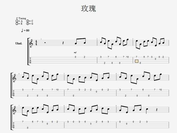 ukulele可以弹贰佰的玫瑰的前奏吗?