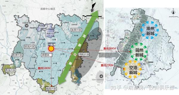 东部新区的管理范围由两部分组成,一部分包括简阳市所辖的13个镇