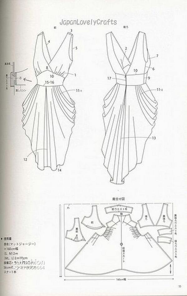 服装制版 | 裙装褶皱制版款式示例图片