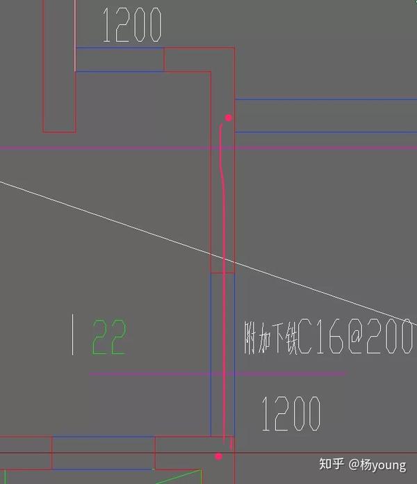 图中负筋未标注范围,设置范围为:(手机画的有点粗糙,应到两边与此墙