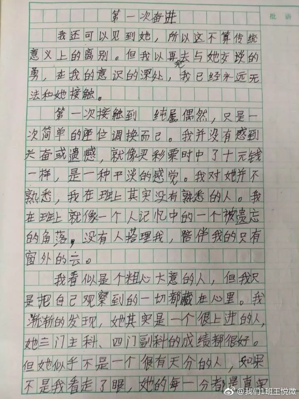 如何评价宁波华天小学的小学生邵梓淇作文《第一次奋进》?