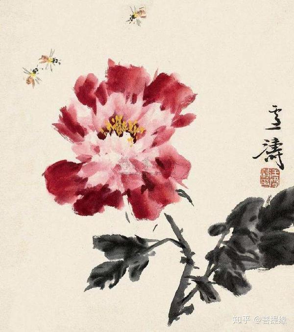 齐白石徒弟画的牡丹,艳压群芳