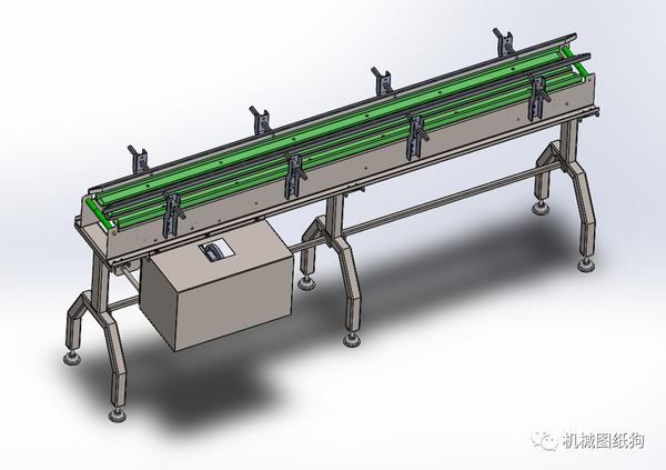 【工程机械】1-3m参数化模块化带式输送机3d图纸 solidworks设计 附