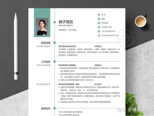 护士长个人简历模板