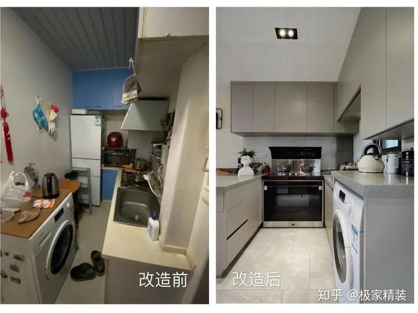 厨房吊柜采用下拉式拉篮,便于拿取物品.