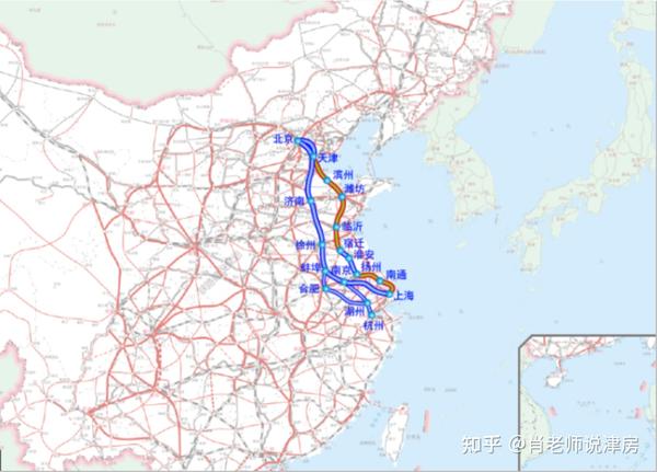 "八纵八横"高速铁路网沿海通道和京沪高铁二线重要的组成部分,线路经