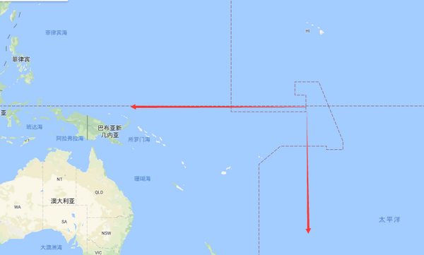 任务是保卫澳大利亚和其它地区;270度外角叫太平洋战区和东南太平洋战