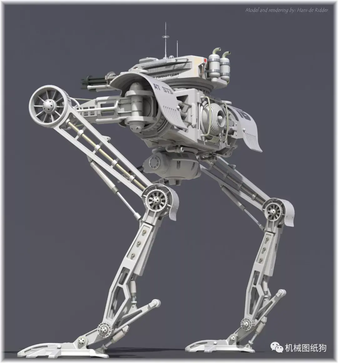 机器人theterminyzerhk二足战斗机器人模型3d图纸solidworks设计