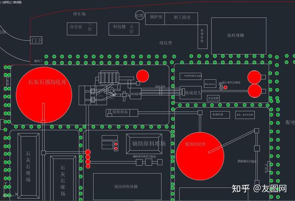 水泥厂平面布置图cad图纸