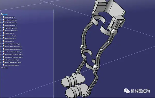 工程机械exoskeleton简易下肢外骨骼3d数模图纸stp格式