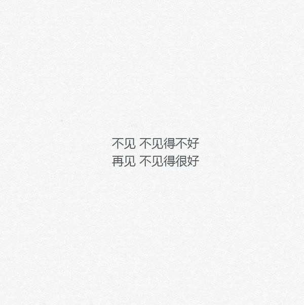 不见,不见得不好 再见,不见得很好