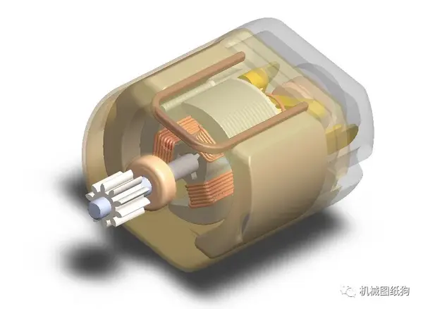【发动机电机】dc motor小直流电动机模型3d图纸 solidworks设计