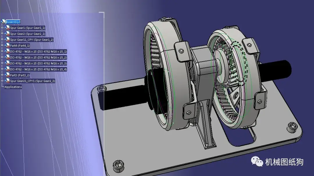 差减变速器精巧的行星齿轮减速机构3d图纸stp格式