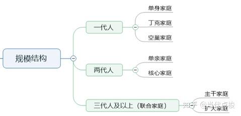 除了上述几种分类方式,根据规模结构和家庭人员的"代"数,家庭又可以分