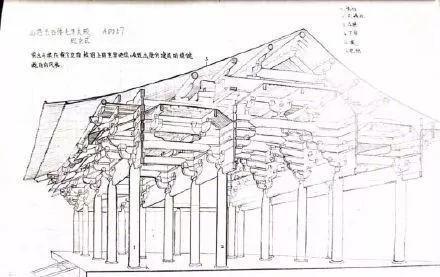 有建筑学学生速写出苏州留园平面图