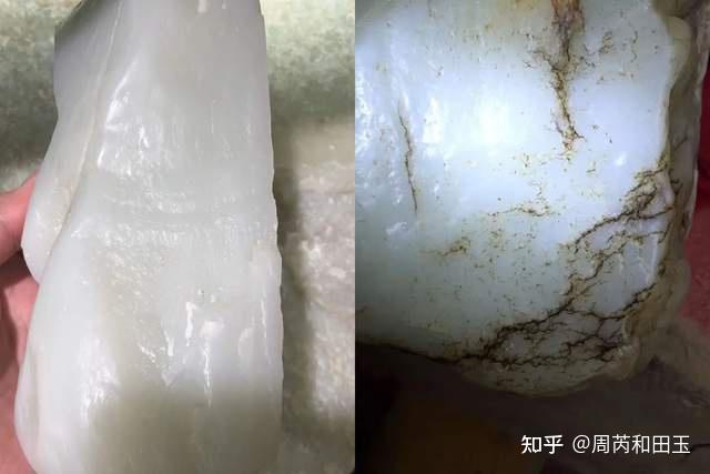 看这张图中就是黑山村中产的比较多的和田玉,山流水料,大家应该都知道