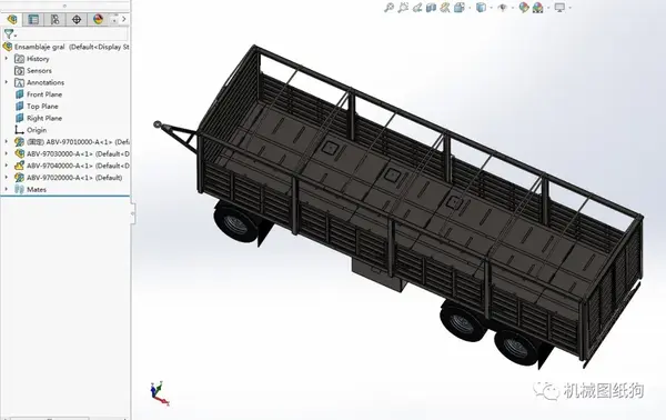 【其他车型】acoplado 6轮挂车拖车模型3d图纸 solidworks设计