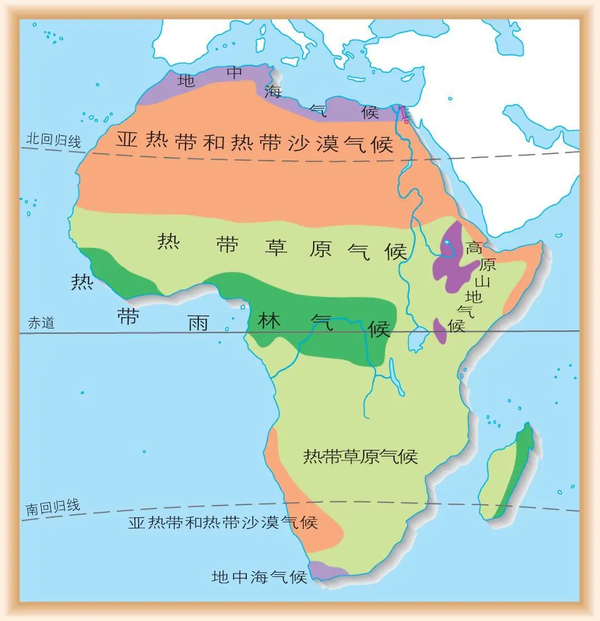 注意〕位于赤道地区的东非高原为什么是热带草原气候,而不是热带