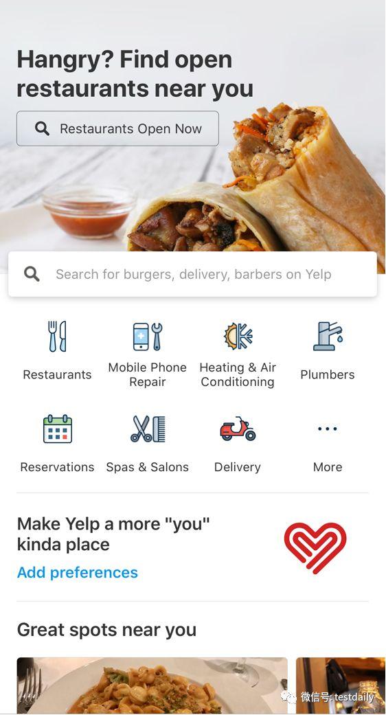 yelp也是一款越来越常用的软件了,差不多相当于中国的"大众点评".