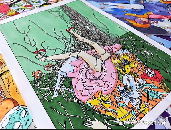 的插画 用时髦地符号手法去表达 色彩装饰画需要结合色彩构成基础知识