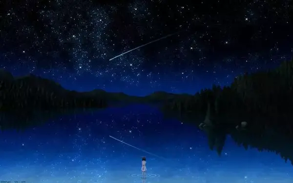 唯美动漫:天马行空,梦幻魅力的夜空中有一颗星星化身成了美女!