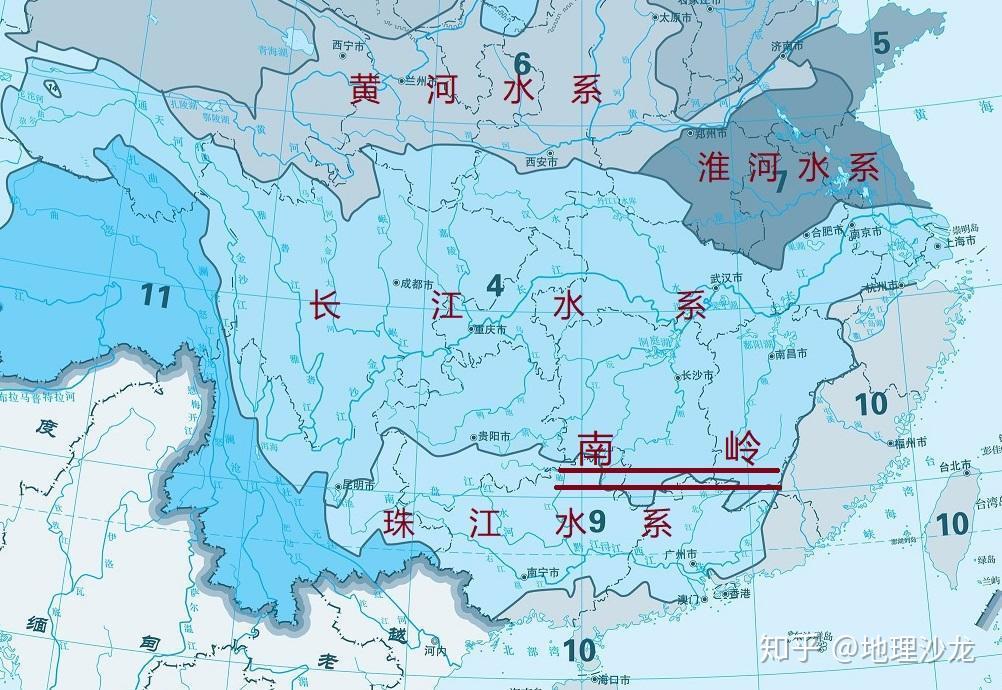 位于我国南方地区的南岭是我国哪两条河流的分水岭