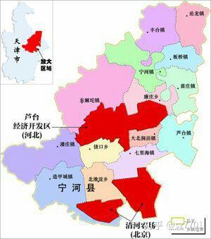 县域面积1414平方公里,共有清河农场(隶属北京),汉沽农场(隶属河北)和