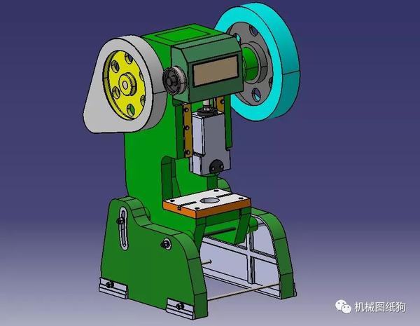 工程机械 简易小型冲床3d数模图纸 step格式