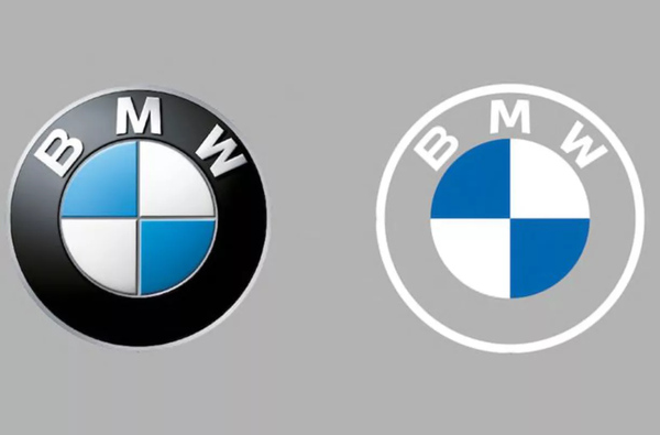 左:宝马1997年至今使用的logo;右:新款logo 来源:bmw官网
