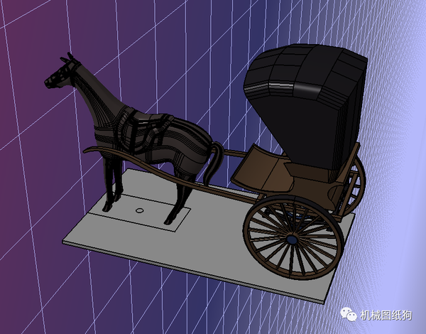 【其他车型】tilbury buggy单匹马车模型3d图纸 stp格式