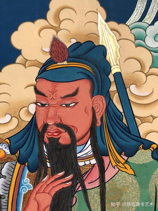 青海热贡绘制(关羽)唐卡