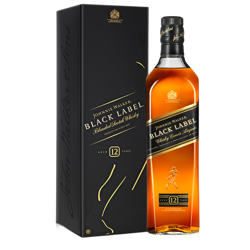 原价￥203现价￥188帝亚吉欧尊尼获加johnniewalker洋酒黑方黑牌