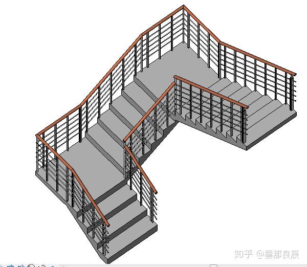 【revit教程】创建3跑楼梯——建筑构件篇第58节