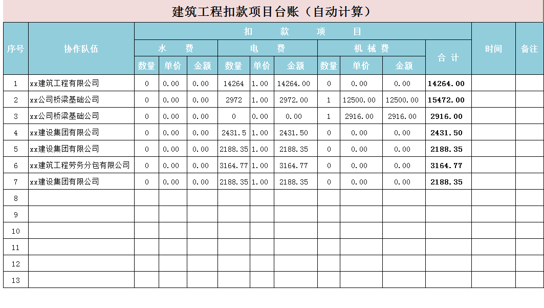 怎么回事?看这些建筑会计计算表格模板