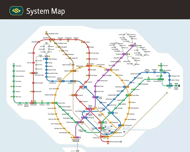 这是新加坡的地铁 ..