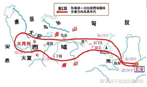 张骞出使西域线路图