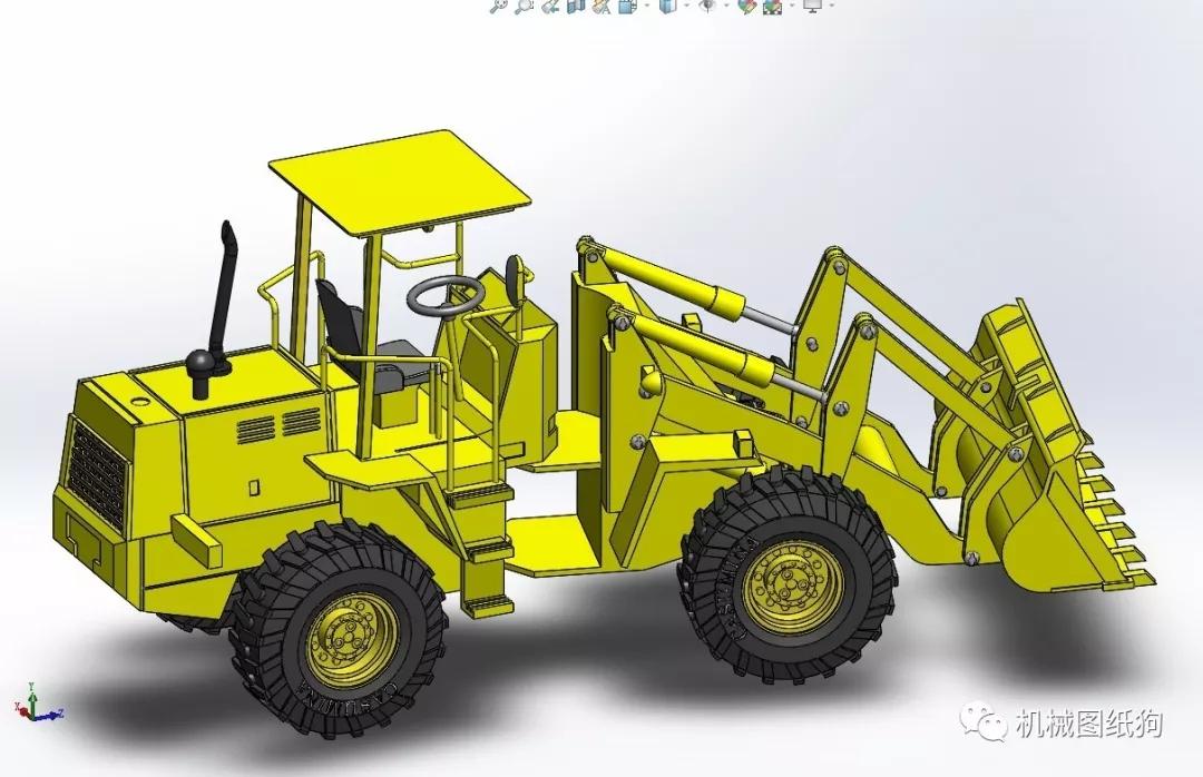 工程机械轮式装载机草图模型3d图纸solidworks设计