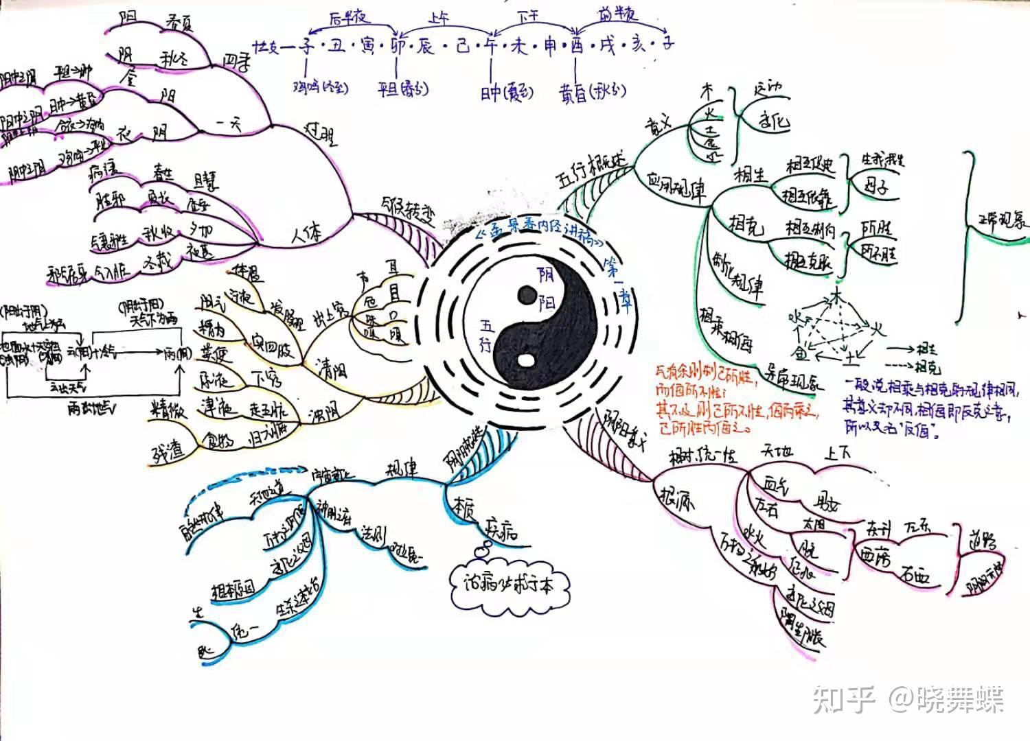时期的思维导图笔记,当时中医内科主治考试需要考黄帝内经的经典原文