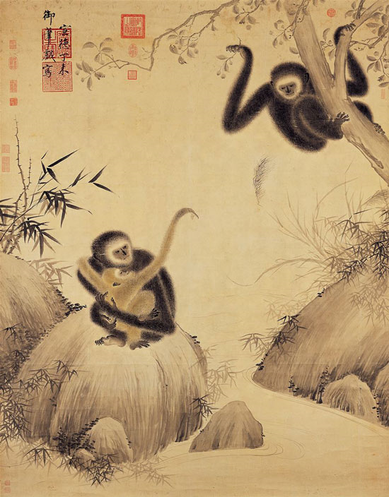 中国古画中的长臂猿究竟是哪种