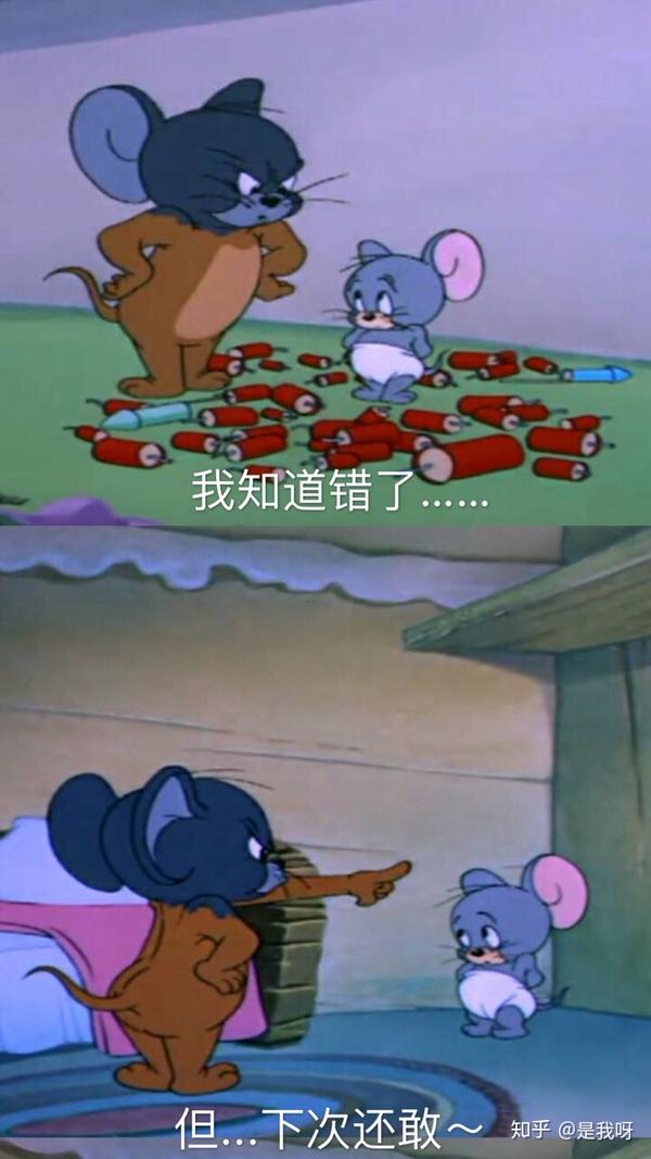 就像杰瑞一样,我知道错了,但我不会改,下次还敢…… 嗯~   这就是我们