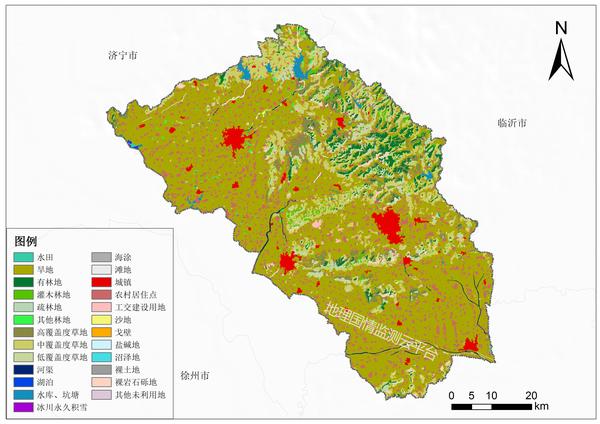 分享山东省2000年,2010年土地利用图